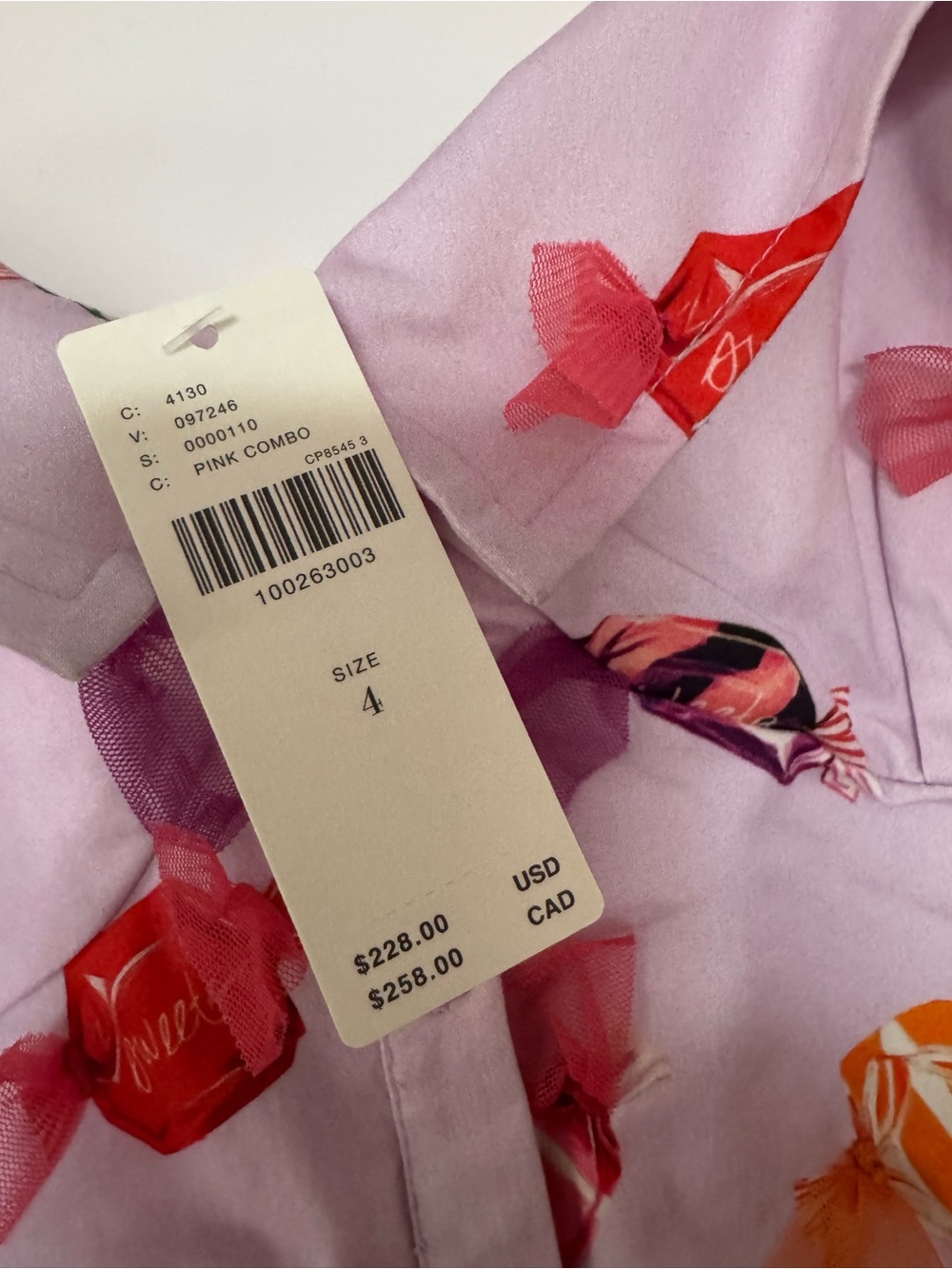 NWT Anthropologie Maeve Candy Print Pink Spaghetti Strap Dress - Picture 5 of 6